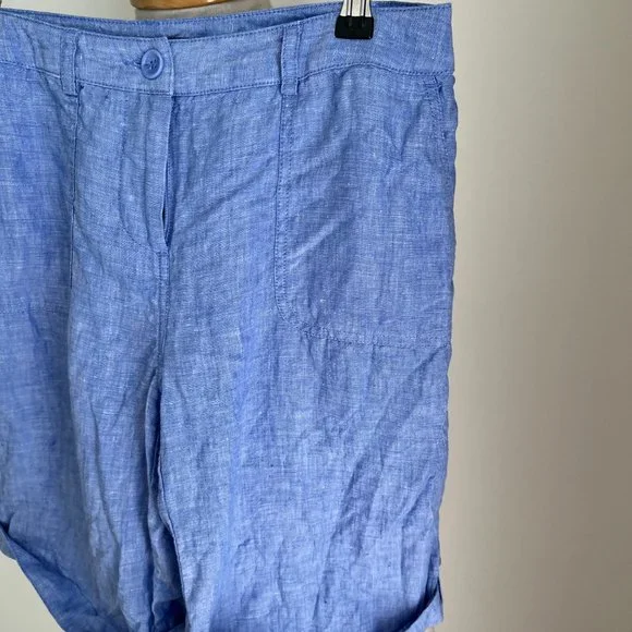 Sportscraft Ladies Light Blue Casual Linen Shorts Size 8 - Picture 7 of 14